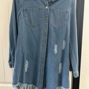 Denim Distressed Dress